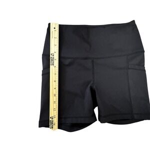 AVA Athletic Shorts‎ High Waist Yoga Workout Pocket Bike Shorts Black